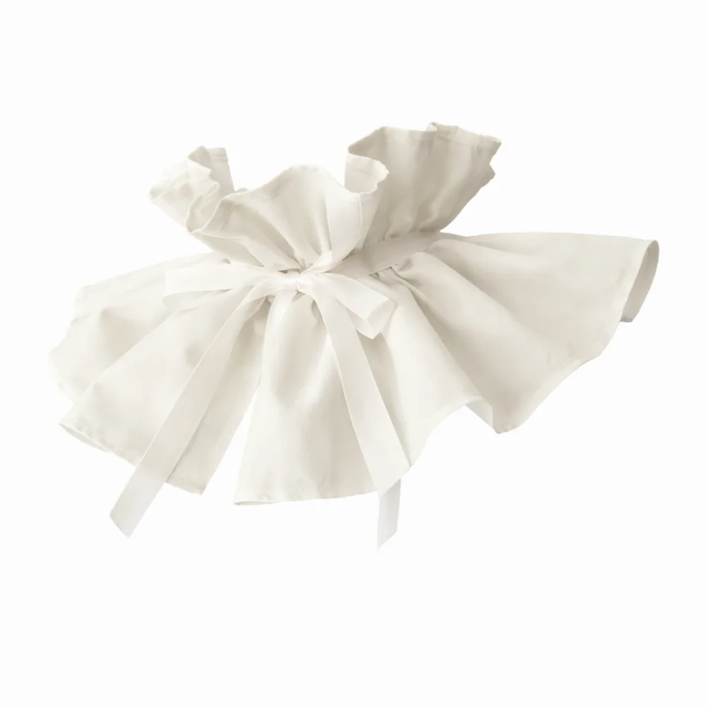 Ribbon Tie Detachable False Collar Lace Up High Neck Faux Ruffled Shawl Ruff White Polyester Pleated Retro Fake Stand Collar