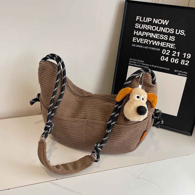 

Вельветовые ретро сумки на плечо на молнии, новые зимние универсальные однотонные сумки 2025, хит продаж для женщин, модные женские сумки для поездок на работу