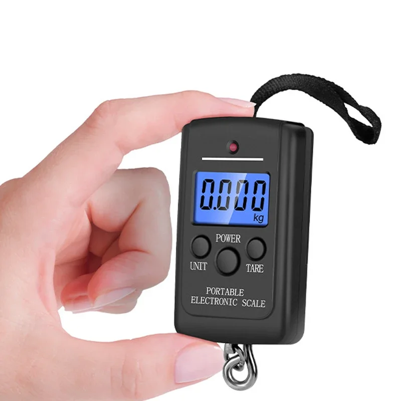 40kg x 10g Mini Digital Scale for Fishing Luggage Travel Weighting Steelyard Hanging Electronic Hook Scale Kitchen Weight Tool