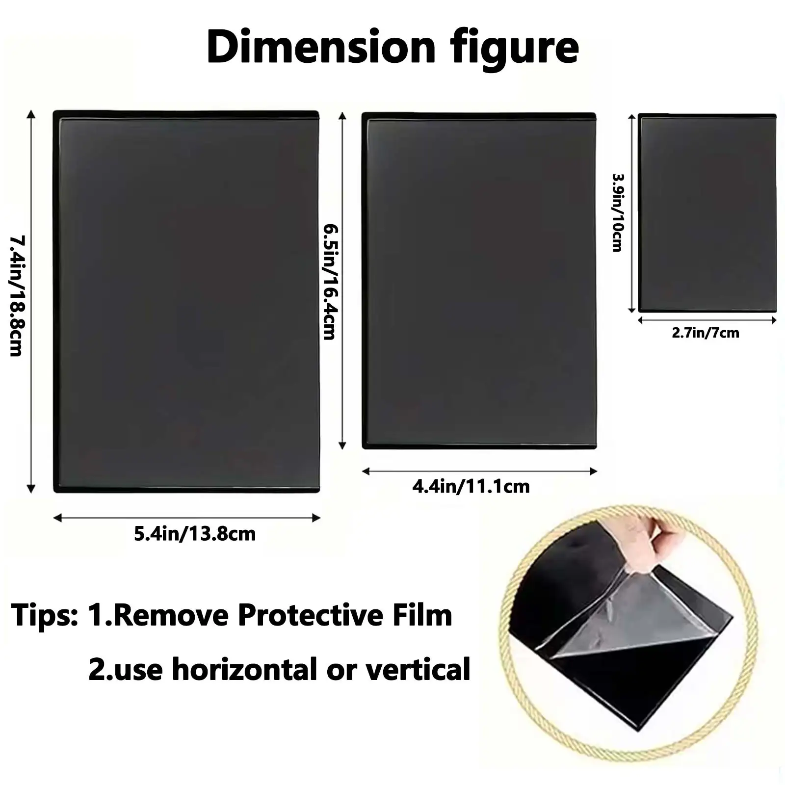 2R/4R/5R Black Magnetic Photo Frames with a Transparent Pocket Suitable for Refrigerators, Lockers, And Office Cabinets