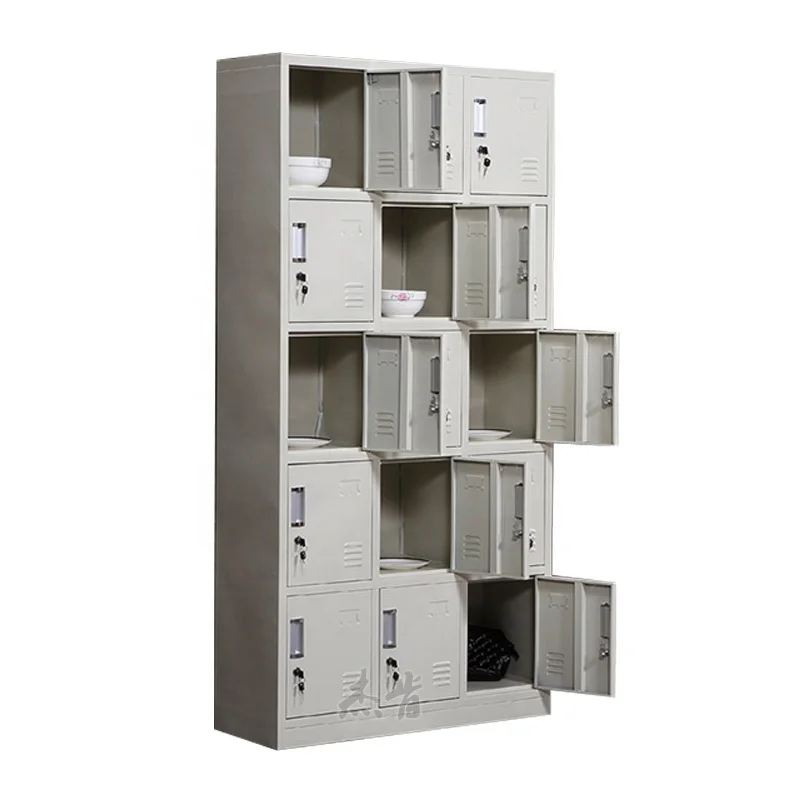 

Modern steel lockers, lightweight factory-style iron cabinets with key lock, suitable for gym or office storage
