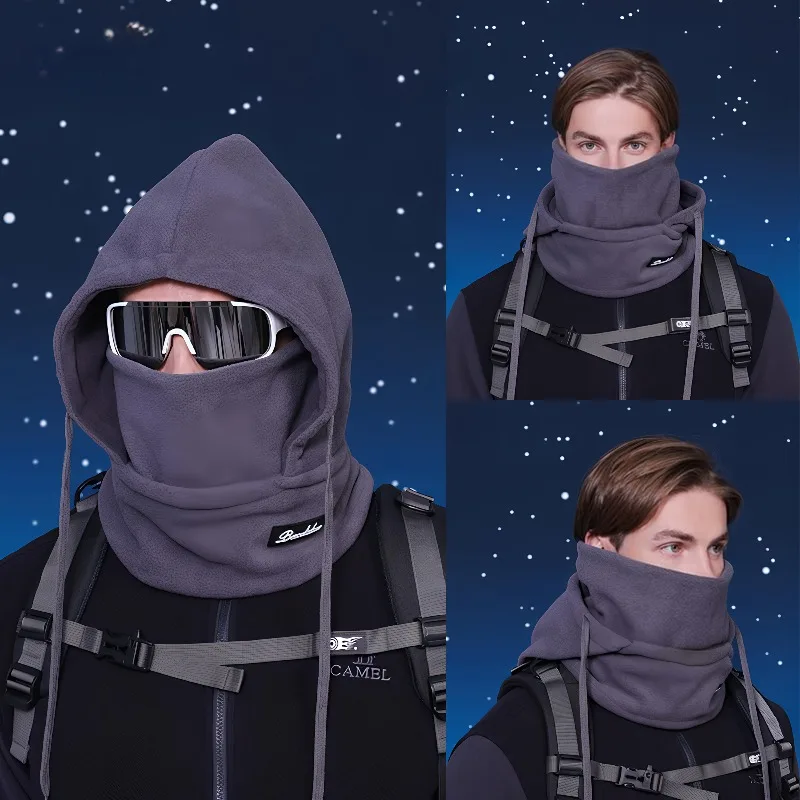 قبعة بالاكلافا للشتاء للجنسين للخريف والشتاء، غطاء رأس لركوب الدراجات من الصوف الدافئ مع وشاح قناع وجه لحماية الأذن بـ 5 ألوان.