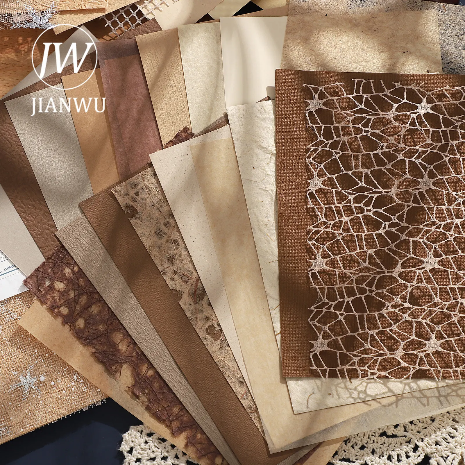 JIANWU 30 Sheets Creative Hollow Journal A5 Special Material Paper Decoration Memo Pad DIY Scrapbooking Background Notes Paper image 5