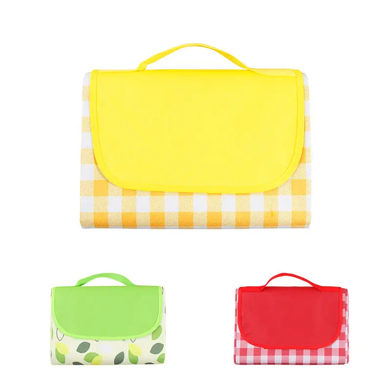 Wholesale Waterproof PU Picnic Mat Moisture-proof Outdoor Beach Tent Mat with Zipper Closure Picnic Cloth Bag