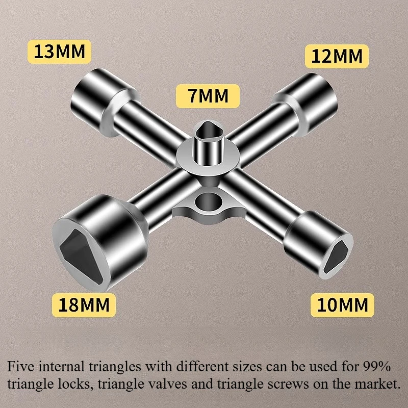 Multifunctional Triangle Key Water Meter Electric Control Cabinet Faucet Wrench