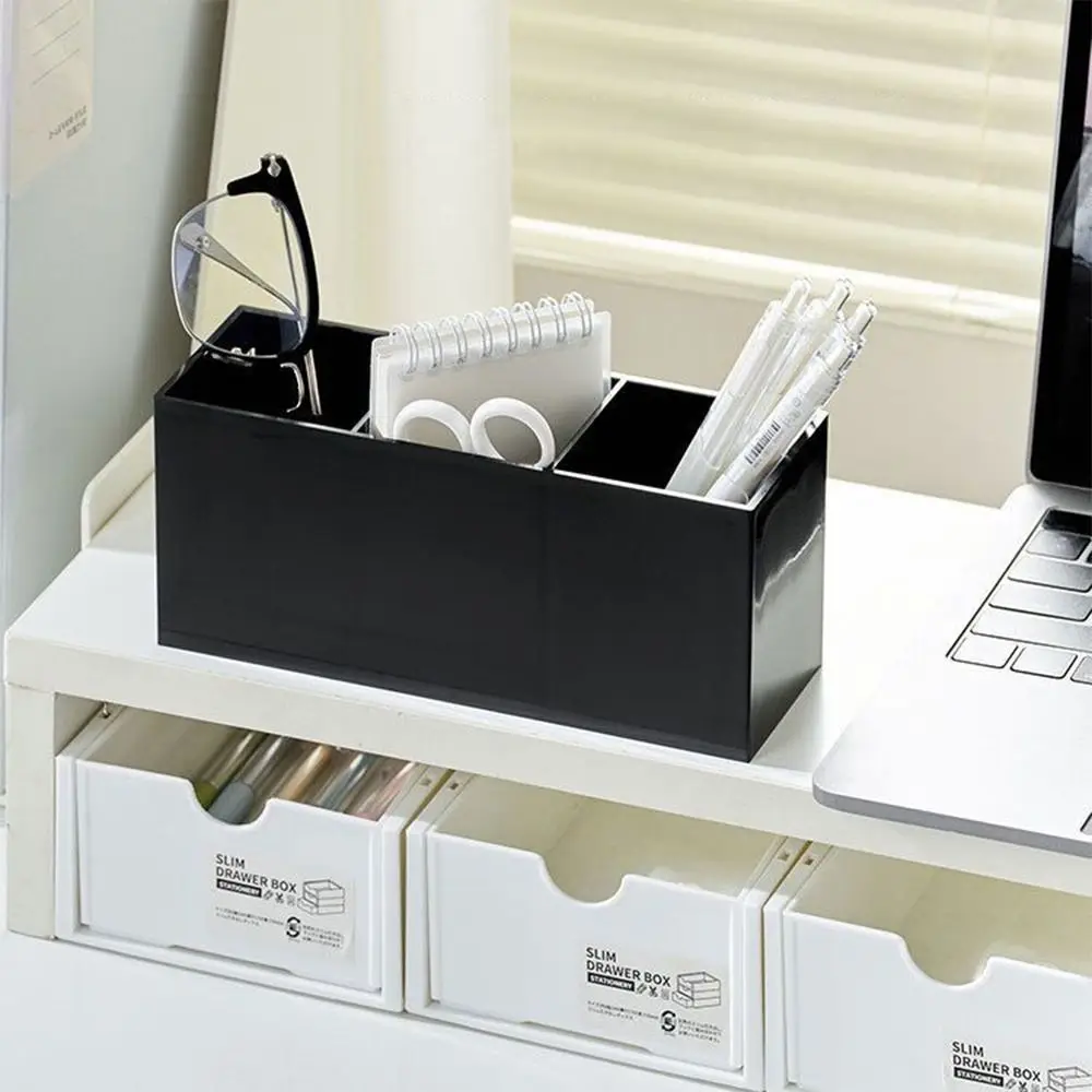 Simple Plastic Makeup Brush Holder Black Pen Holder Desktop Organizer Students