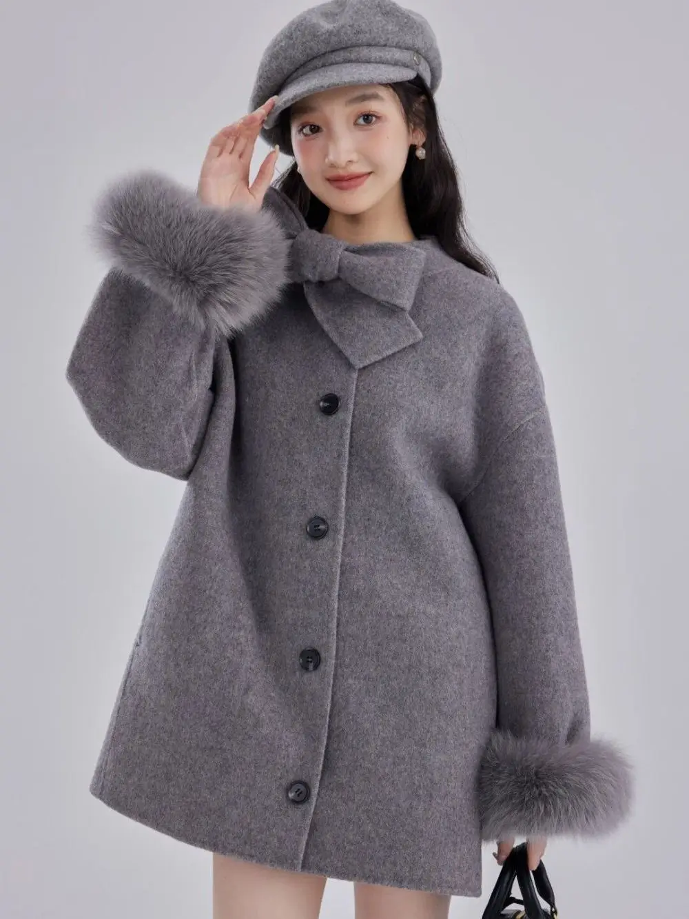 

Autumn and Winter New Women's Woolen Coat Loose Casual Vintage Coat