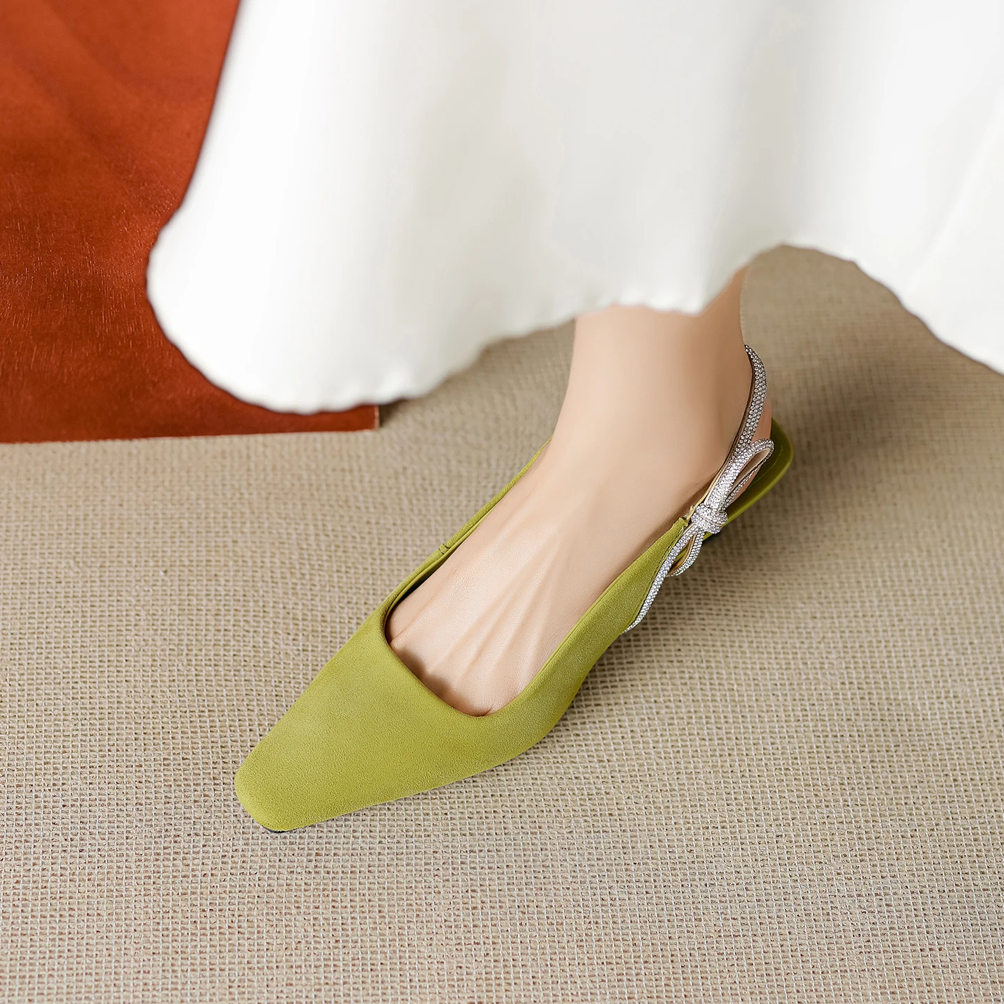 2026 new summer women sandals natural leather 22-25cm kid suede+sheepskin square toe back-strap high heel women shoes fashion - view 5