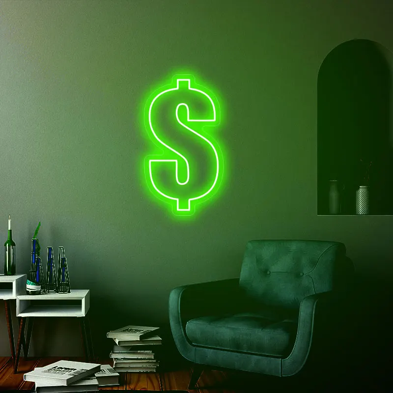 

Dollar led neon sign for bussiness office ,Home, Room, Shop Board Wall Decor | Neon Led bedroom Lights | Party, Birthday gift