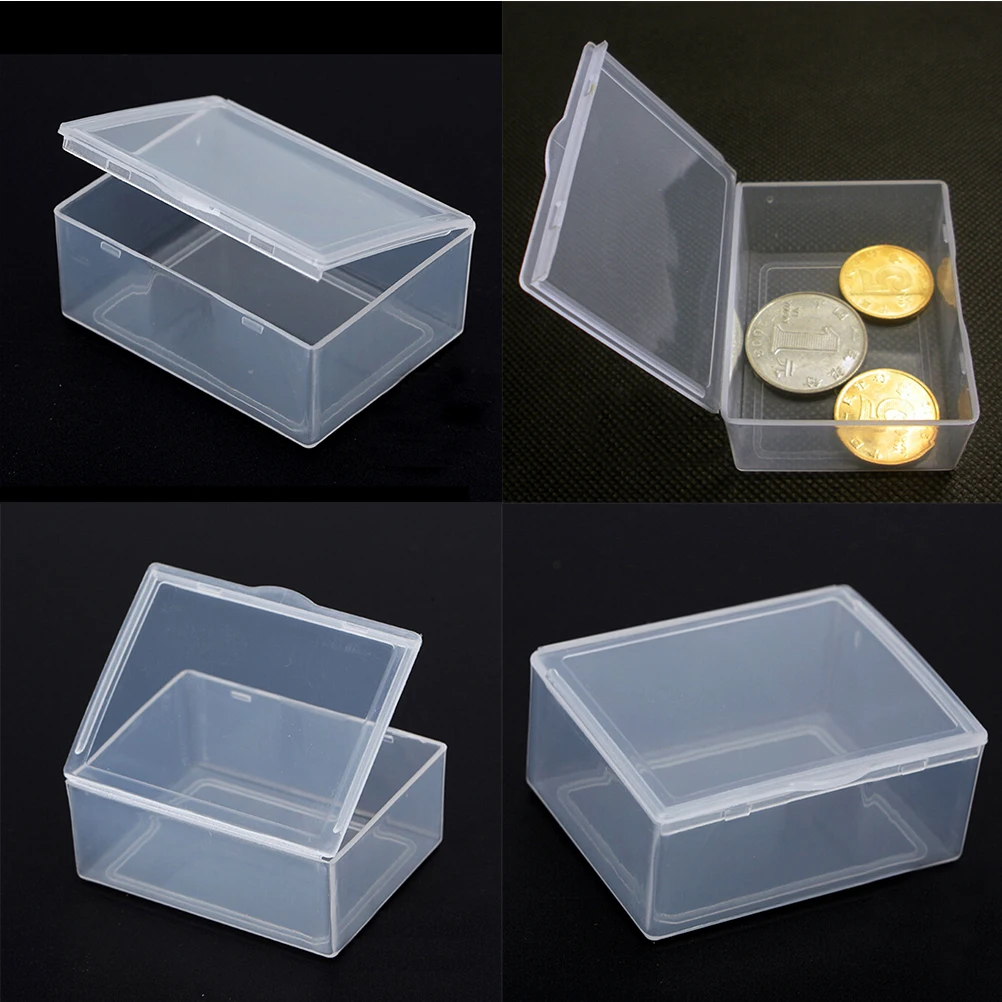 5pcs Transparent Plastic Storage Box clear  rectangle Multipurpose display box