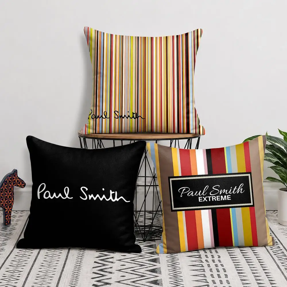 P-paul Fashion S-Smith Cushion Cover Silky Short Plush Invisible Zipper Dustproof Sofa Pillow Case For Home Decor