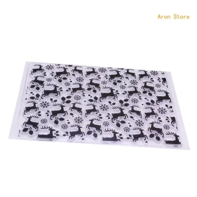 Timbre sceau transparent en Silicone cerf noël, pour bricolage, Scrapbooking, fabrication cartes en gaufrage H3CF