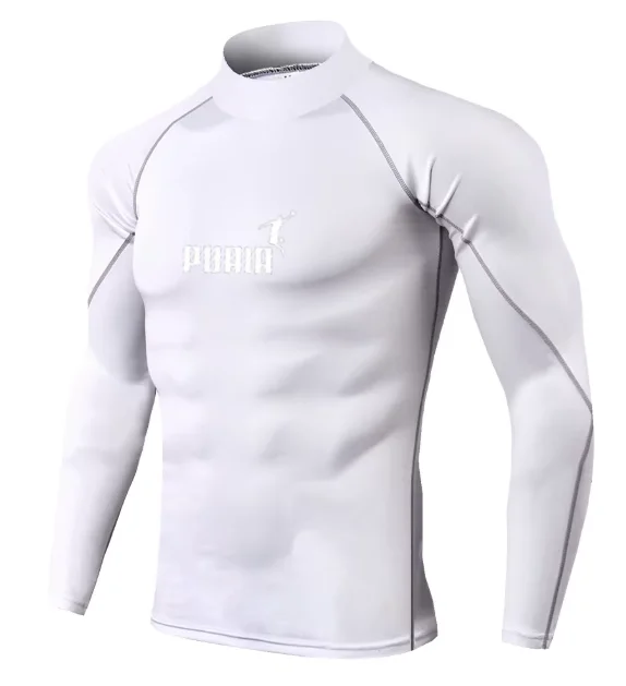 Slim Fit Men Athletic Long Sleeve Compression Shirt Moisture Wicking Quick Dry Top for Workout