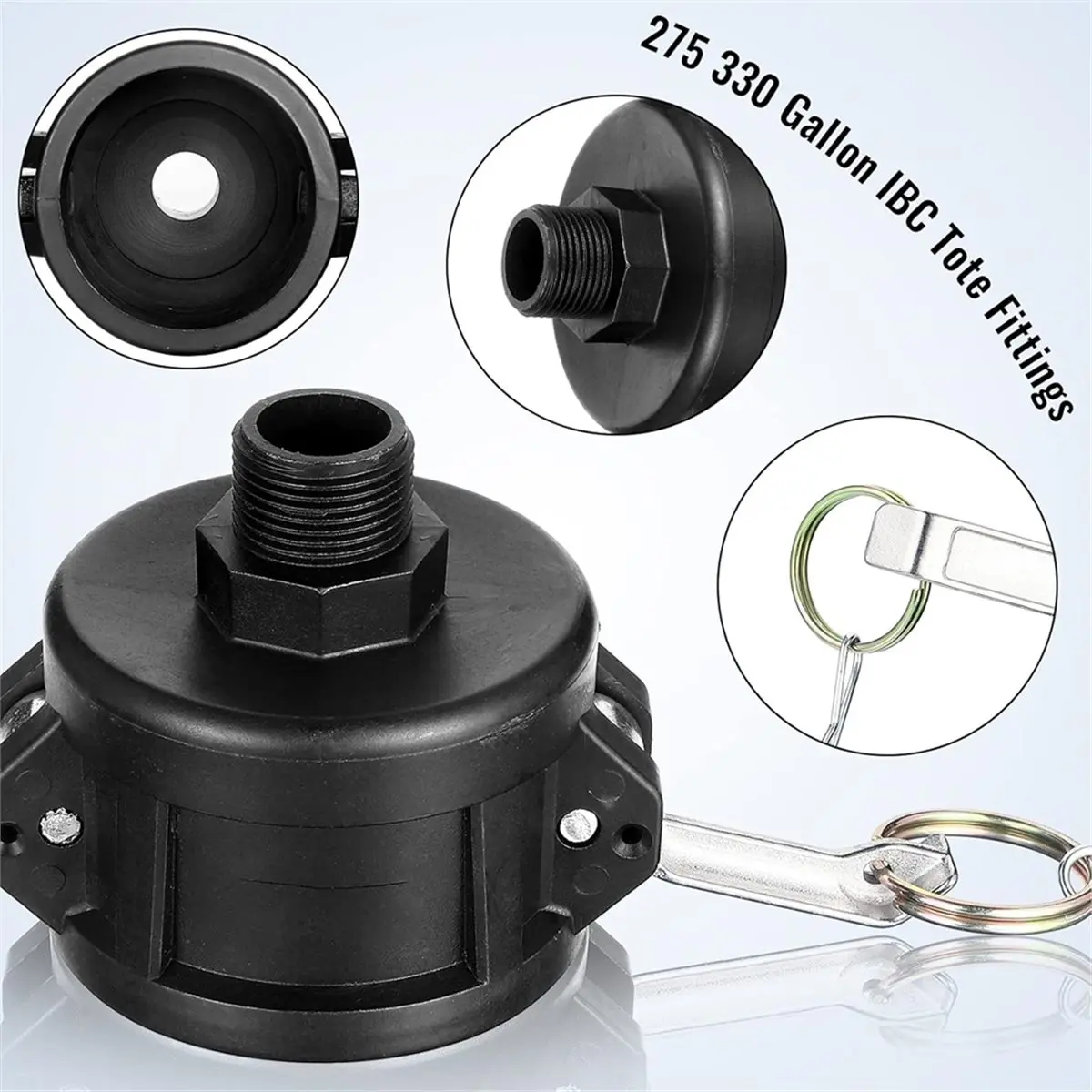 Budget-Friendly-2pcs 275 330 Gallon IBC Tote Fittings Adapter 2 Inch Tote Tank Drain Adapter with Camlock Garden Hose Connection