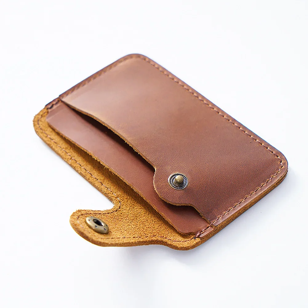 Moterm Retro Leather Card Wallet Men Business Bank Card Holder Thin Credit Card Case Convenient Small Cards Pack Cash Pocket