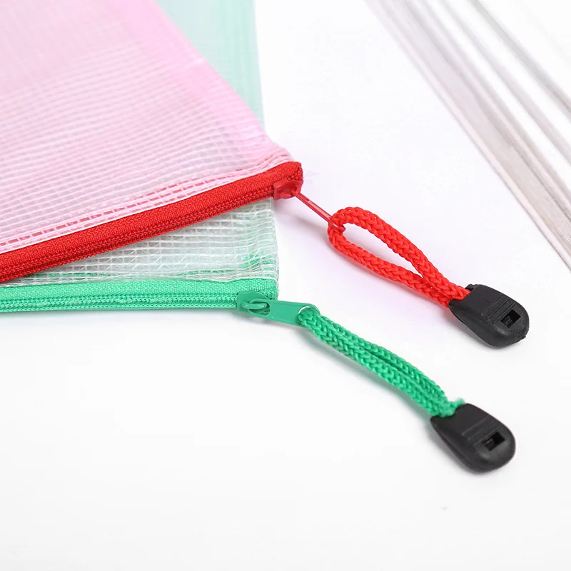 3C Thickened a4 mesh zipper file bag Transparent PVC customized waterproof storage bag Data bag file bag Bil bag