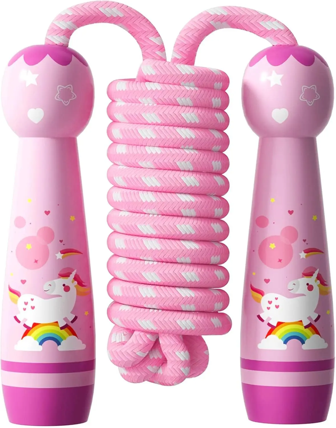 

Adjustable Cotton Jump Rope for Kids with Wooden Handles - Fitness Exercise Outdoor Activity Toy