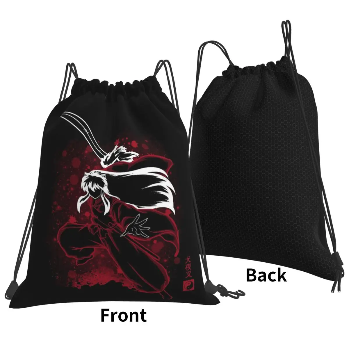 

Manga Kimono Inuyasha Sesshomaru Backpacks Multi-function Drawstring Bundle Pocket Storage Bag Book Bags for Travel School