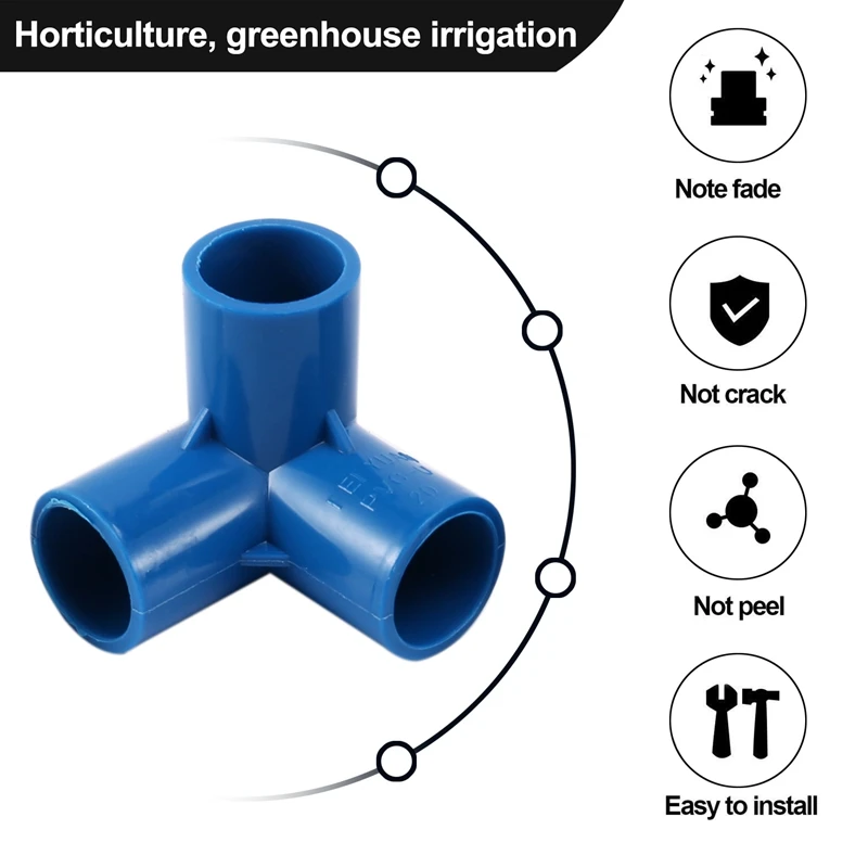 16pcs Plastic PVC 20mm Hose Tee Connector 3 Way Joint For Garden Irrigation Watering Pipe Adapter Tube Parts Tools-DTB1