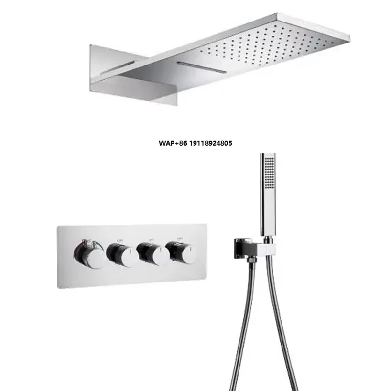 Hot Cold Chrome Modern Bathroom Shower Set Wall Mounted Rose Gold Featuring Metered Faucets Multiple Spray Rain Apartment