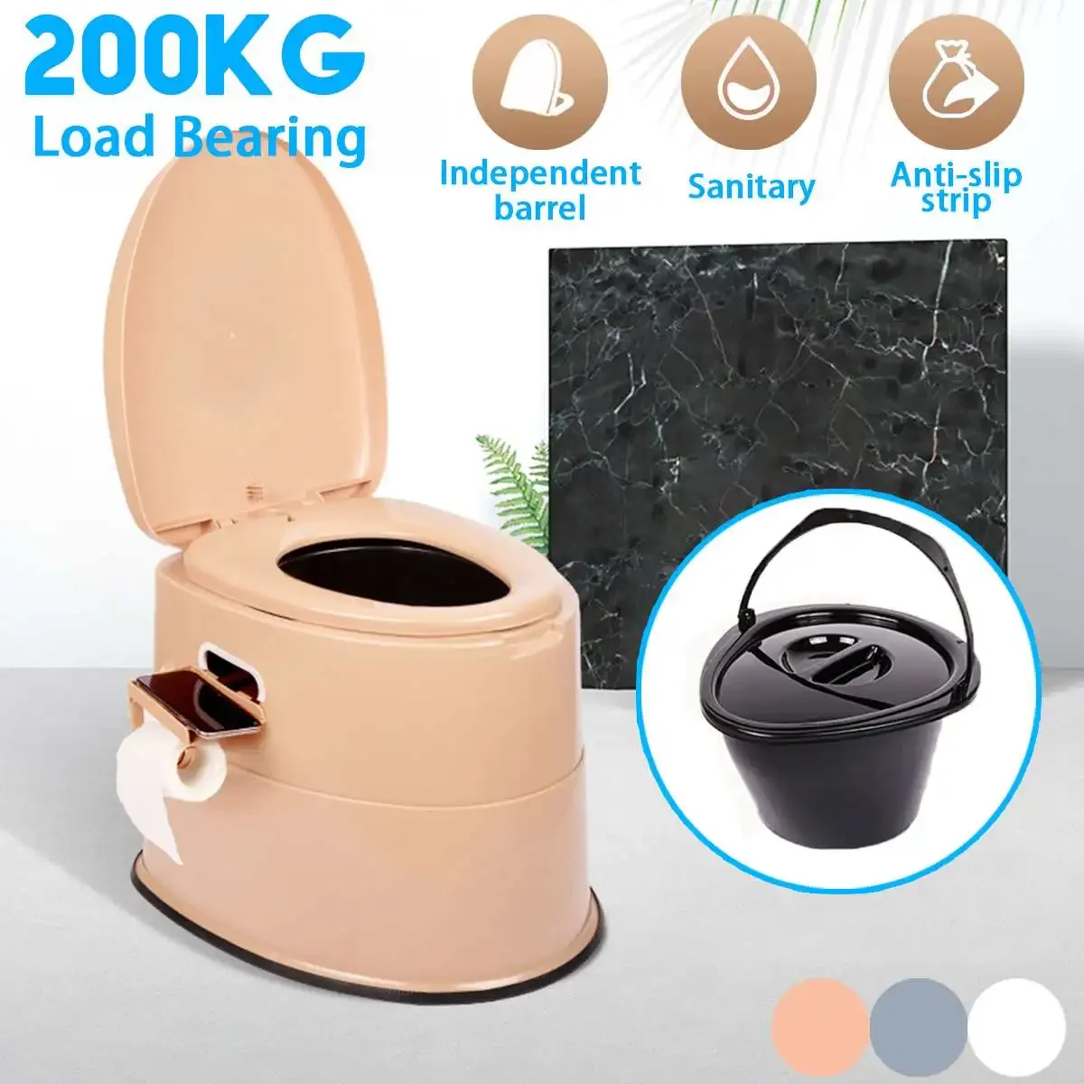 Portable Toilet Squatting Elderly Toilet Stool/Pregnant or Disabled Movable Toilet/ Potty for the Elderly Travel Outdoor Camping