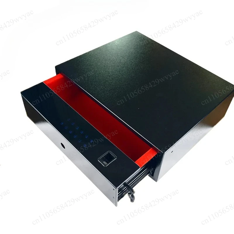 Embedded Hidden Drawer Safe, Fingerprint Password Storage Box for Home Hotel, for Money Jewelry Valuables