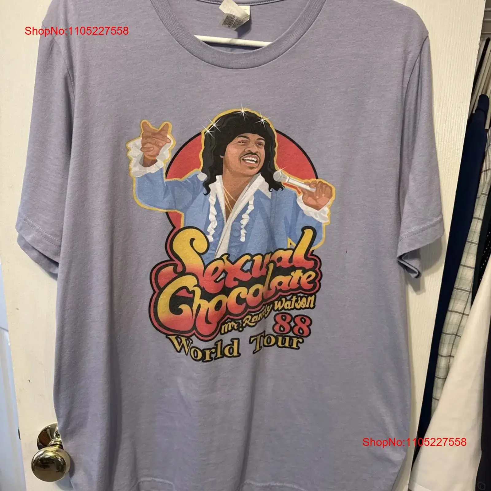 Randy Watson Camiseta de chocolate sexual Coming To America Hombres Azul Talla XL vintage Ropa de diseñador lavada streetwear Versátil