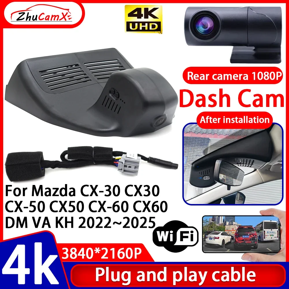 

Video Recorder Night Visio 4K UHD Plug and Play Car DVR Dash Cam for Mazda CX-30 CX30 CX-50 CX50 CX-60 CX60 DM VA KH 2022~2025