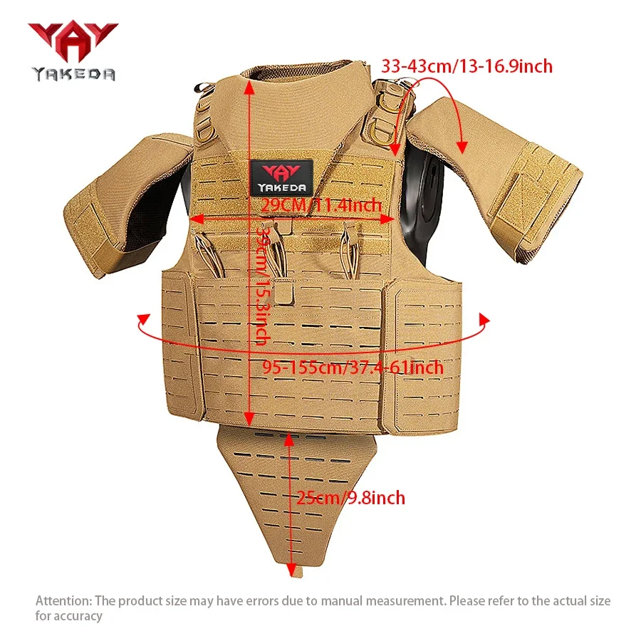 YAKEDA Tactical Vest New Wear Resistant Full Protection Breathable Camping Training Equipment Outdoor Vest for Men Tactical Gear