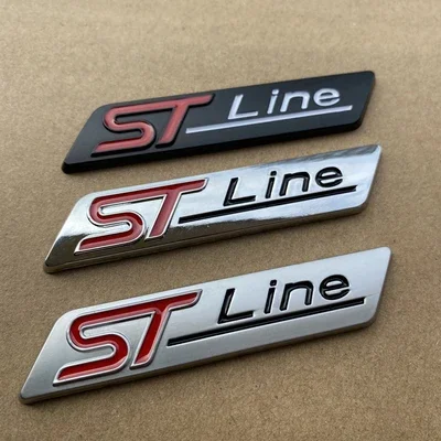 1X Metal Chrome Matt Black STline ST line Car Emblem Badge Auto Decal 3D Sticker Emblem for Ford Focus ST Mondeo