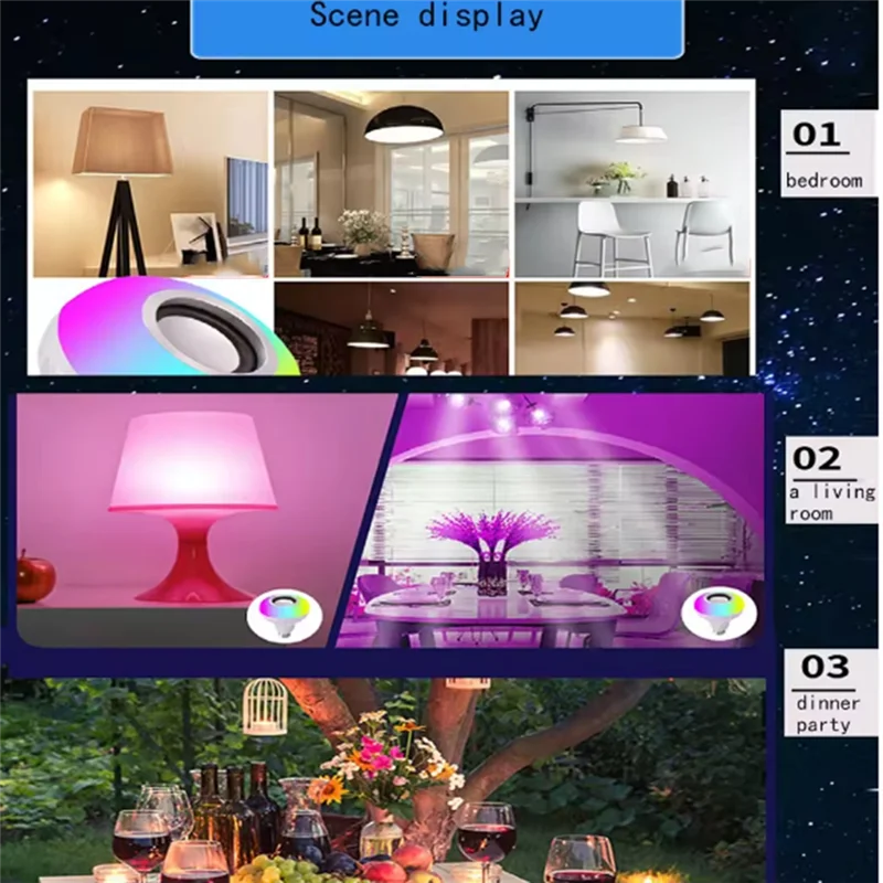 ABGI-E27 الذكية RGB سماعة لاسلكية تعمل بالبلوتوث المتكلم لمبة الموسيقى اللعب عكس الضوء LED لمبة ضوء مصباح مع جهاز التحكم عن بعد