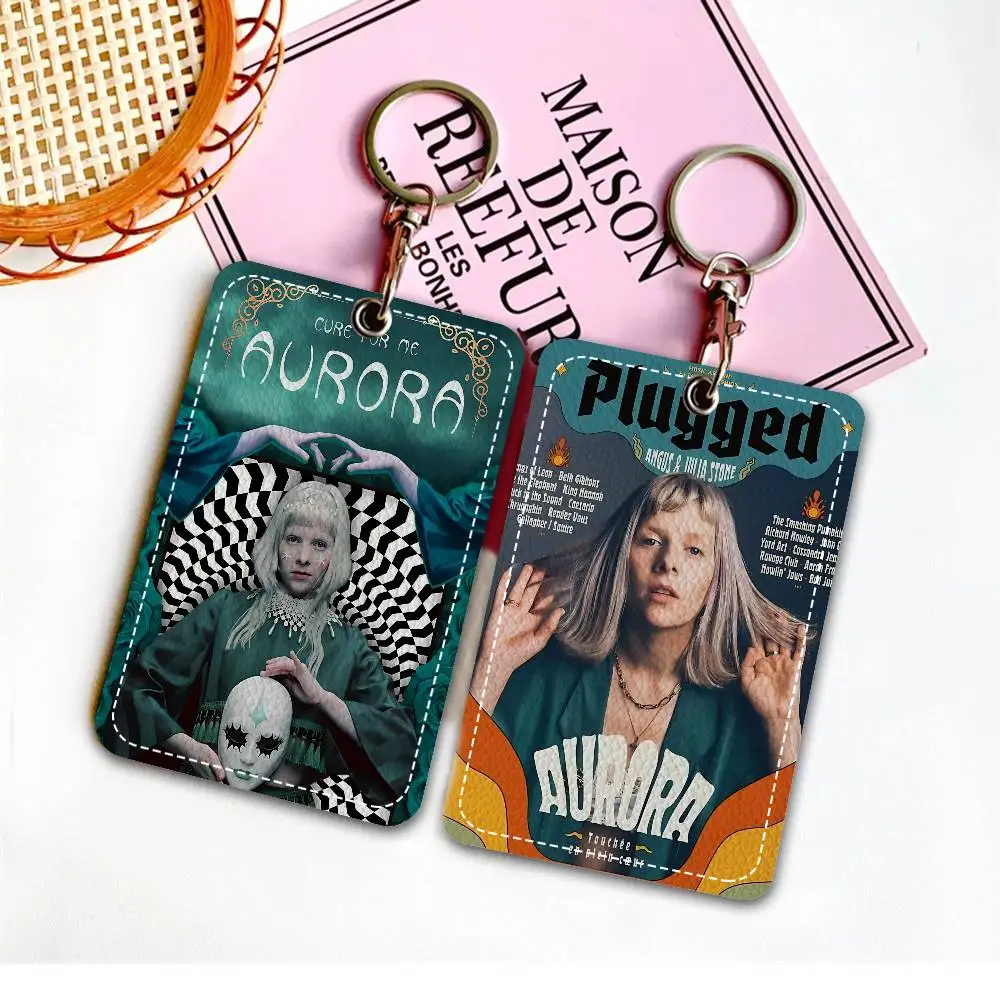 Hot Singer A-Aurora A-Aksnes Style PU Access Card Holder With Keychain - Executive Protection For Bank Card,Subway, Bus Card