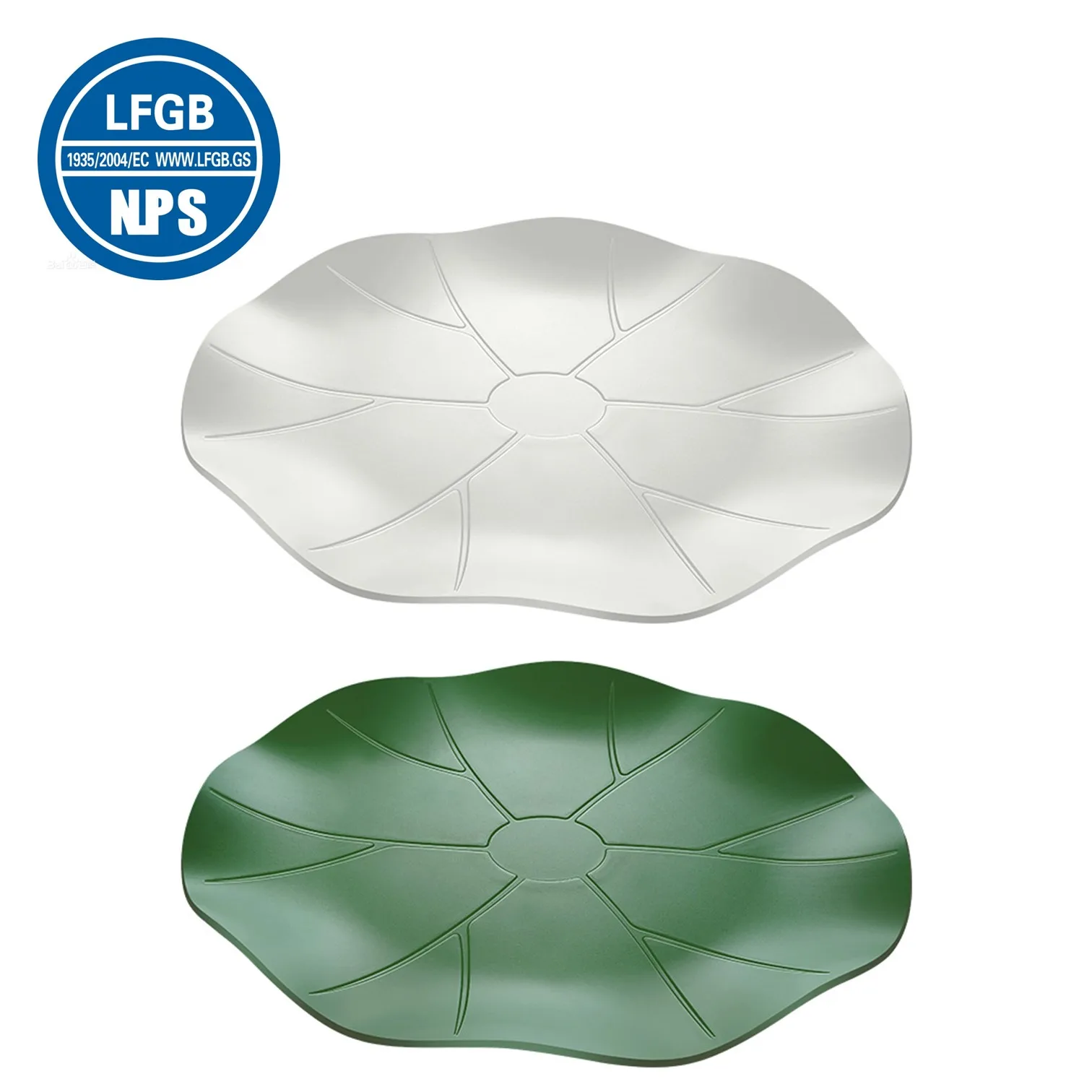 

LFGB Certificated Stainless Aluminum Serving Dish Lotus Leaf Shape Fall Resistant Snack Plate 30cm Diameter Home Fruit Basin