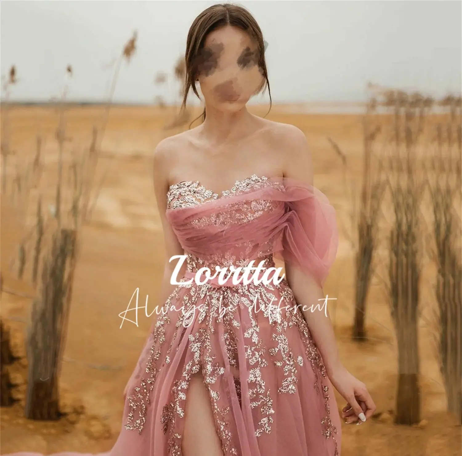 شبكة خط الوردي المطرزة زهرة الديكور الكرة ثوب التخرج امرأة حزب اللباس Es Quinceanera فساتين السهرة حسب الطلب