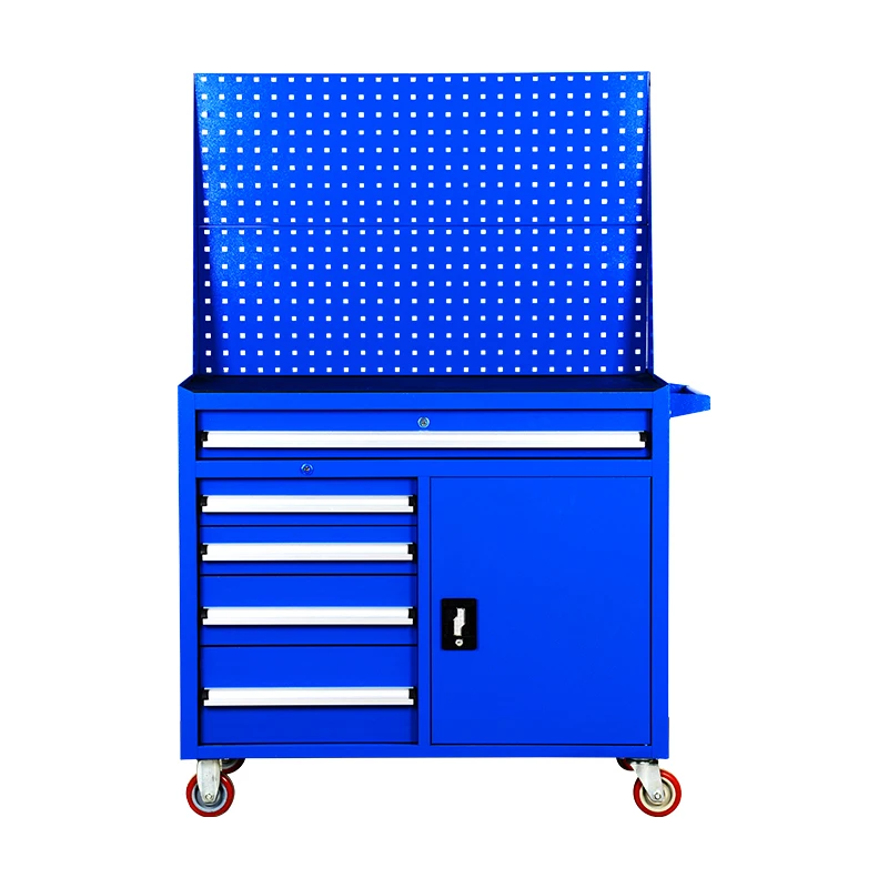 Mobile Workbench for Heavy Duty Metal Industrial Lockable Workshop Tool Cabinet Wheeled Car Repair Customizable Cart 140kg
