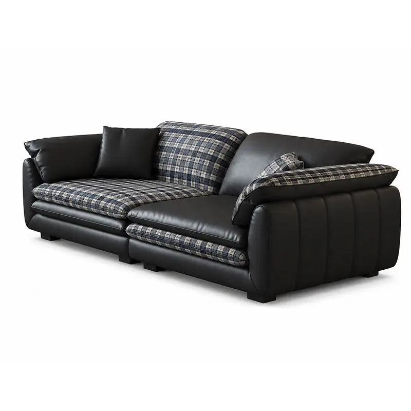 Original medieval leather sofa, straight row leather cloth double-sided leather art sofa