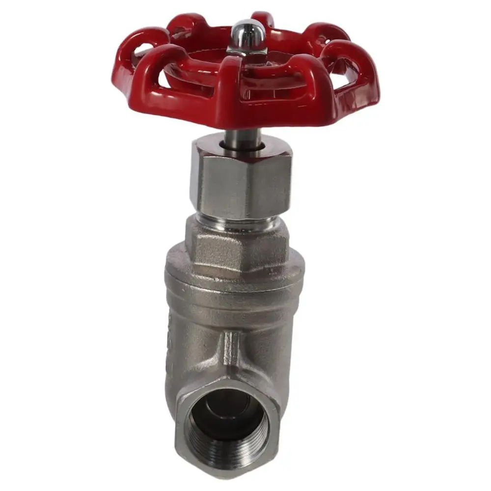 

Z15W-16P Gate Valve Heavy Duty Silver 304 Stainless Steel Rotary Sluice Valve 1/2" NPT Female to Female Water Gas Oil
