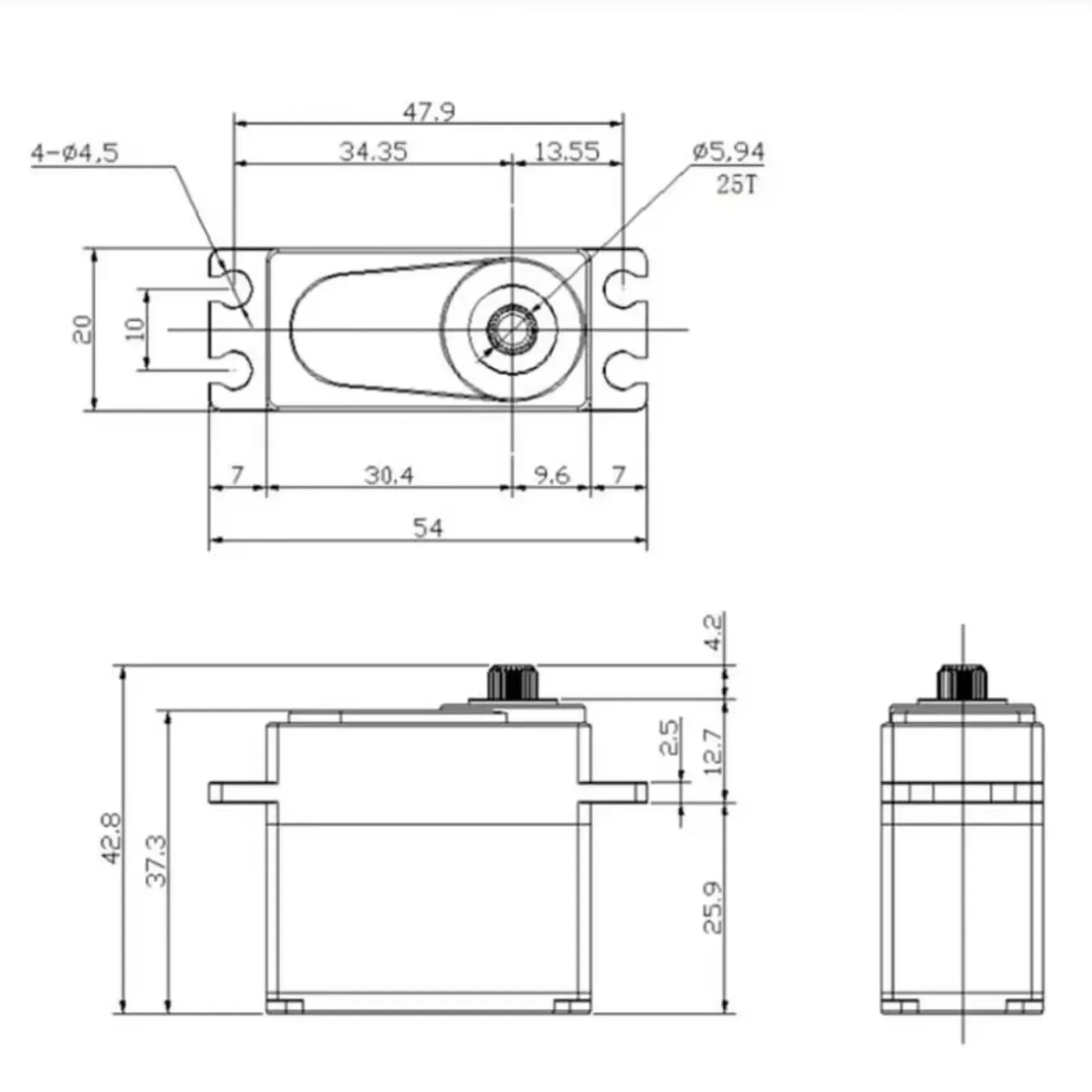 YP3240MG 40 kg digitaler Servomotor mit hohem Drehmoment, RC-Stahlmetallgetriebe, IP67, wasserdicht, für 1:8 1:10 TRX6 Scx10 RC Crawler Cars Roboter