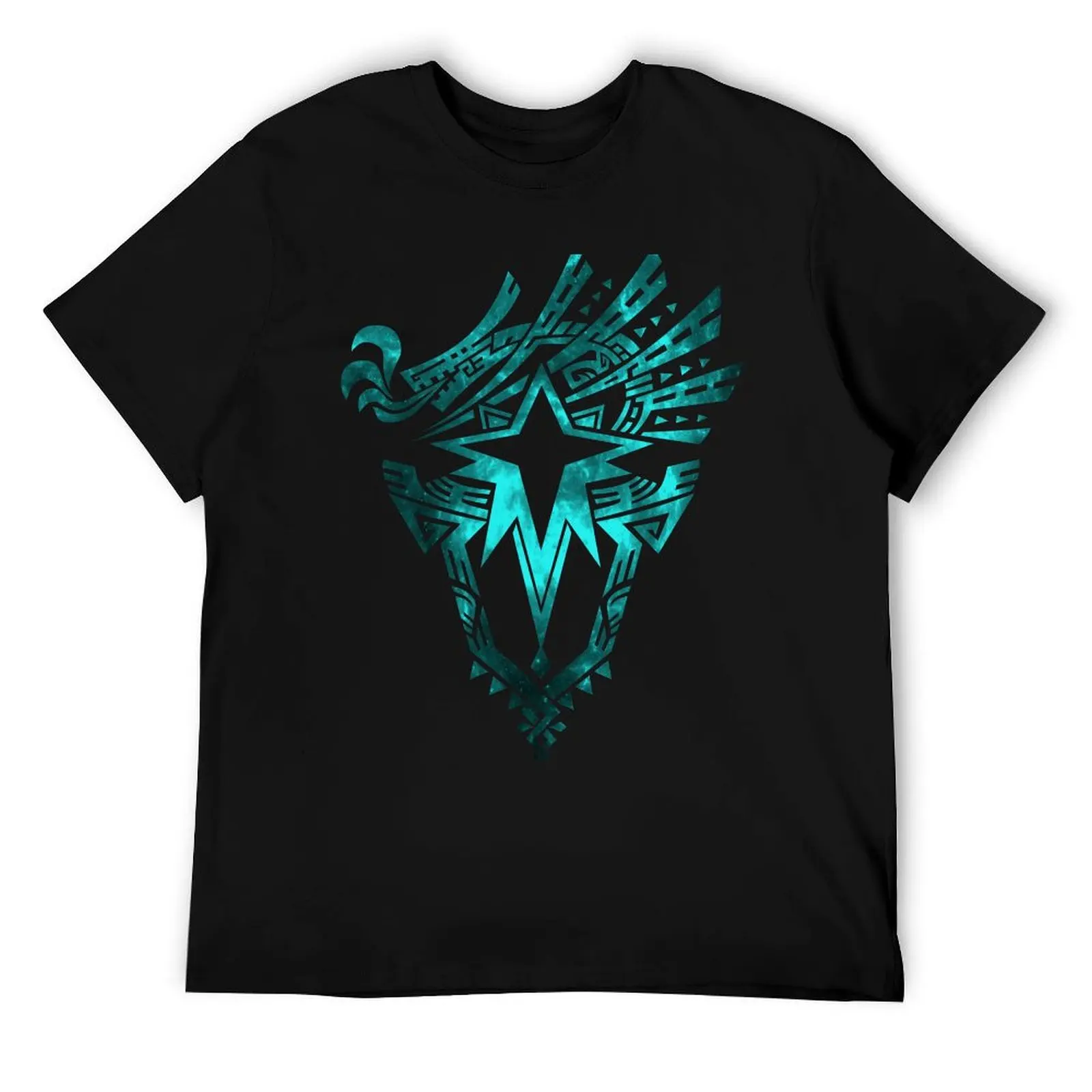 Monster Hunter World: Iceborne - Logo (Galaxy Design) Black Background T-Shirt man t shirts for men casual T-Shirt