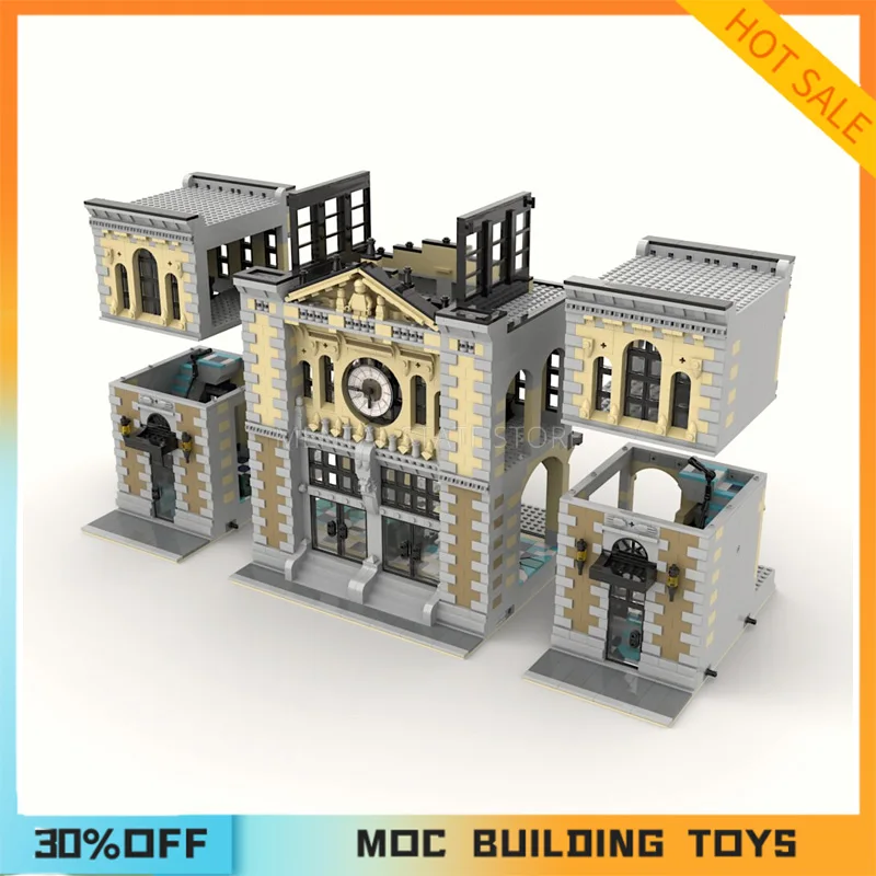 Personalizado MOC Modular Blocos De Construção, A Estação Ferroviária Central, Tecnologia Tijolos, Brinquedos De Montagem Criativa, Presentes De Férias, 4236Pcs