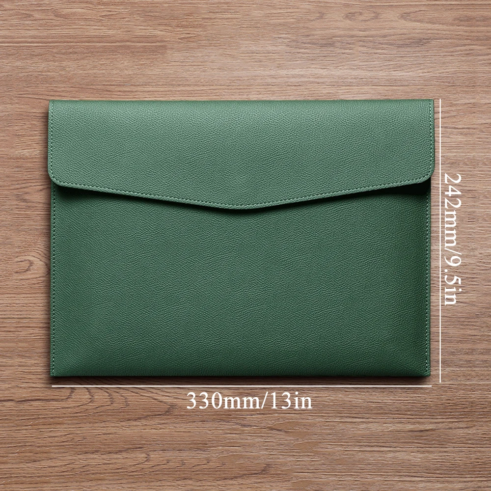 New A4 Document Storage Pouch With Snap PU Leather Folders For Documents High Quality Business File Folder Office Stationery