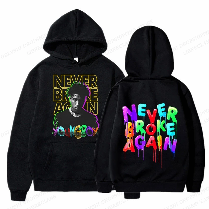 Men Fashion Hoodie Never Broke Again Hoodies Sweatshirt Women Sweats Letter Pullovers Clothes Boy Coats Rapper YoungBoy Hoodie