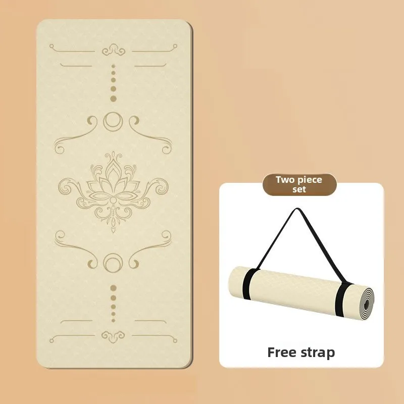 Extra Wide TPE Yoga Mat Thick Non Slip Fitness Mat Home Quiet Dance Jump Rope Exercise Mat Gymnastics Mat Workout Mat Yoga