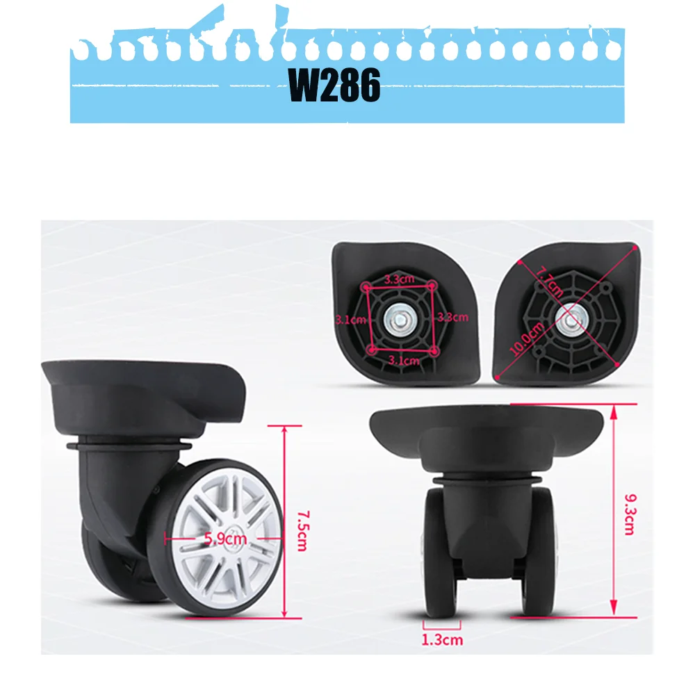 360 Spinner Wheel Kit For Luggage with Axle Screws For Suitcase Trolley Bag Parts Trolley Bag Caster Replacement