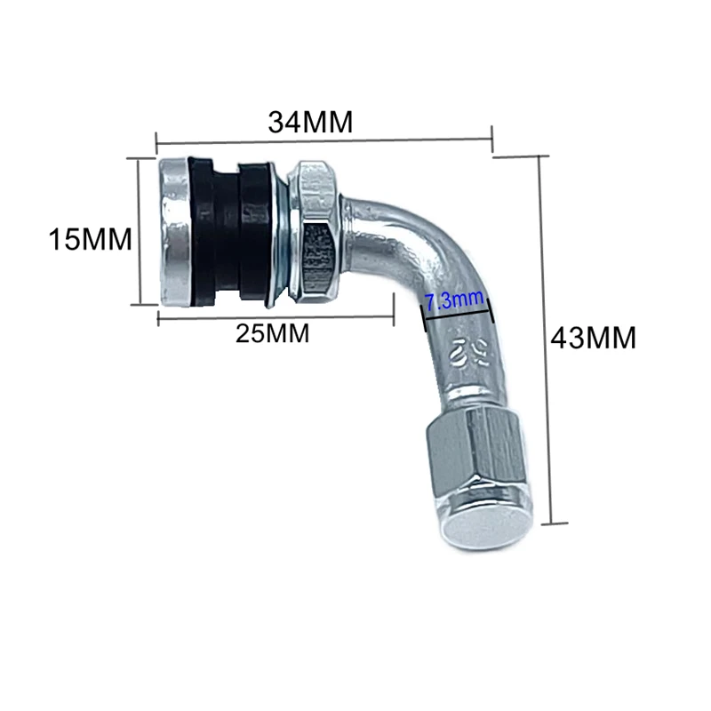 Motorcycle Tubeless Tyre Valve Extension 90 Degree for E-bike Motor Car Tire Stems ATV Scooter Wheel Tire Valves Stem Air Cap