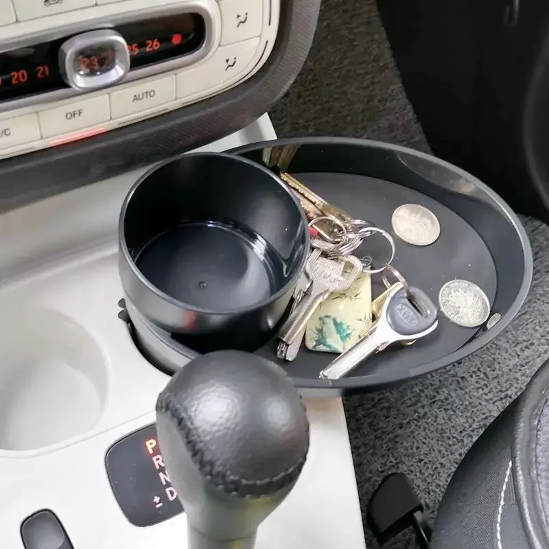 لبنز الذكية 453 Fortwo Forfour 2015-2019 سيارة حامل الكأس صينية تنظيم الجدول الغذاء سيارة صينية المحمولة قابل للتعديل حامل مشروبات