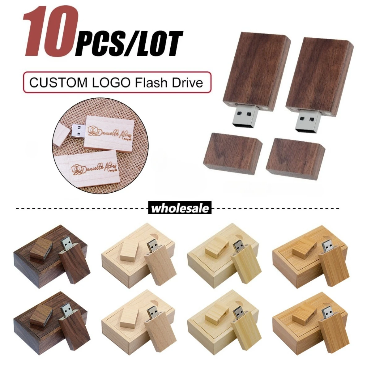 10-ピース-ロット-usb-20-フラッシュドライブペン-usb-128-ギガバイト木製ペンドライブメモリースティック-16-ギガバイト-32-ギガバイト-64-ギガバイトクルミ木製結婚式の写真撮影ギフト