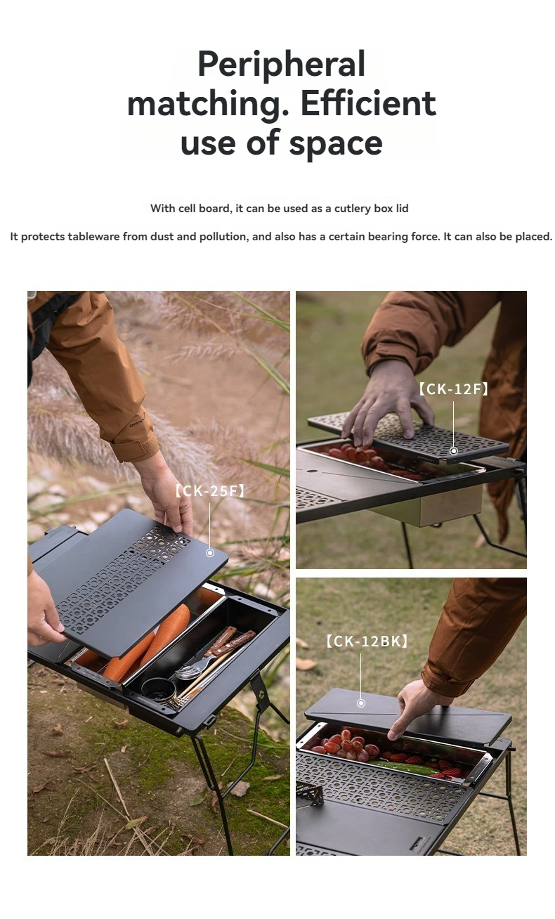 CAMPINGMOON CK-11 Outdoor Camping Reise Picknick Besteck Utensil Edelstahl Lebensmittelbehälter Gemüsebox – Detail 9