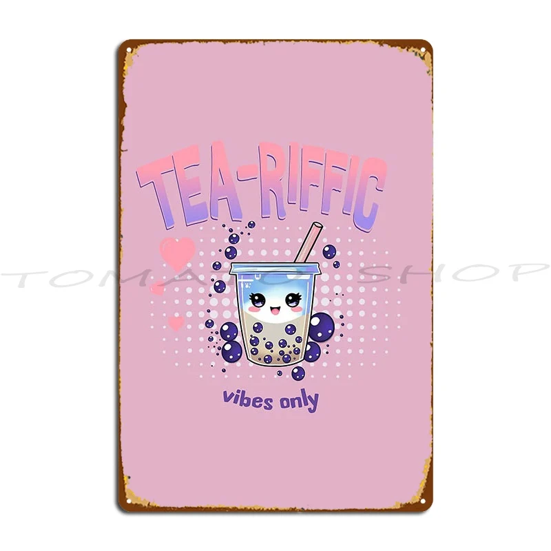 Kawaii Bubble Tea Lover Gift Asian Drinks Cute Anime Metal Sign Club Vintage Personalized Cinema Customize  Tin Sign Poster