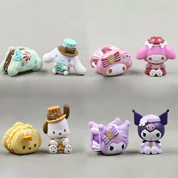 Pom Pom Purin My Melody Dessert Macaron Series Kuromi Cinnamoroll Figurines Collection Sanrio Decoration Figure Toys Girls Gifts